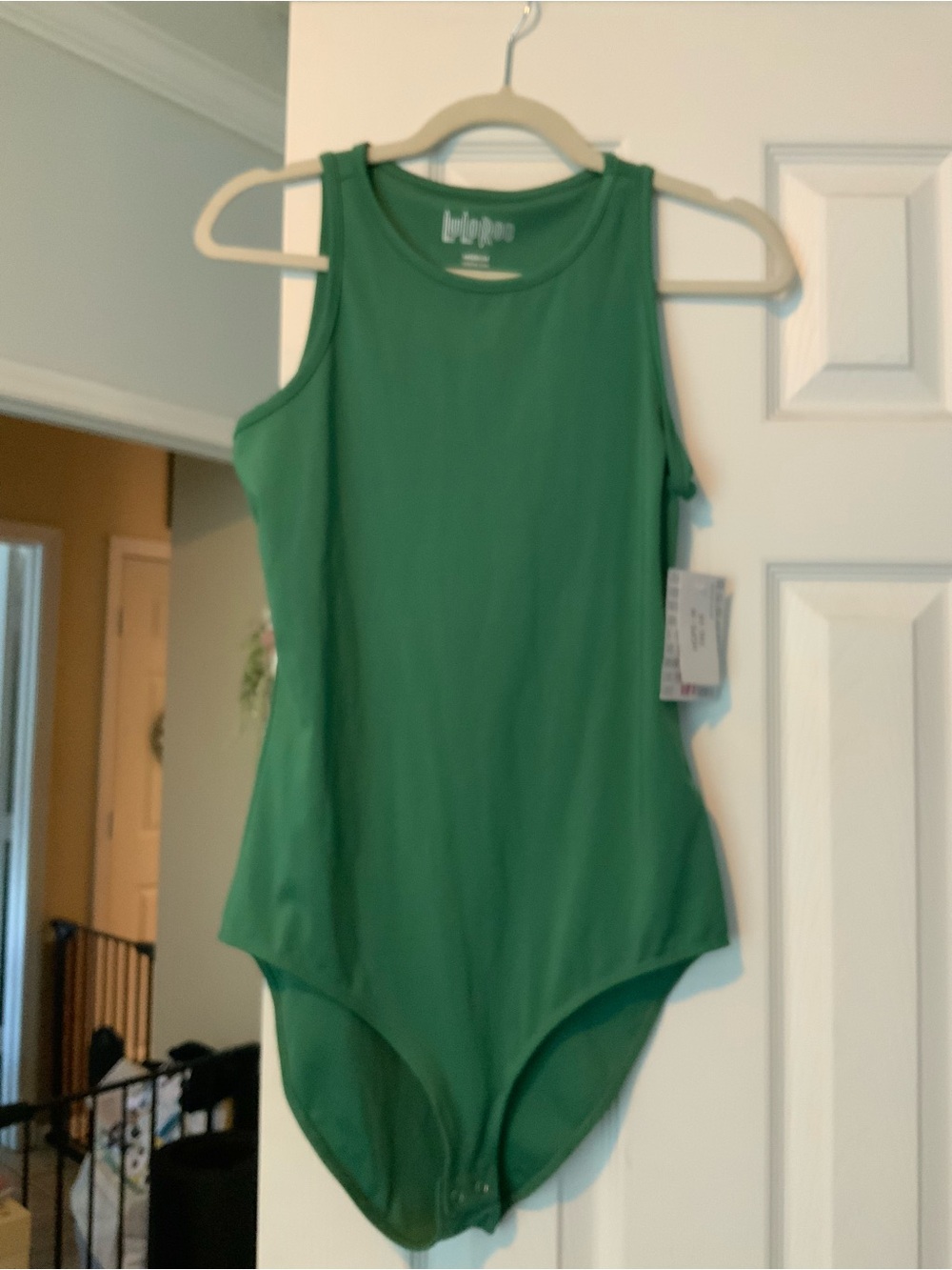 LuLaRoe Hope M Green Sleeveless Bodysuit - Bright Green